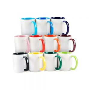 Caneca Cerâmica Alça e Interior Coloridos
